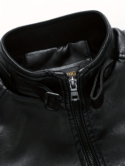 John | Stylish Leather Jacket with Zipper Pockets