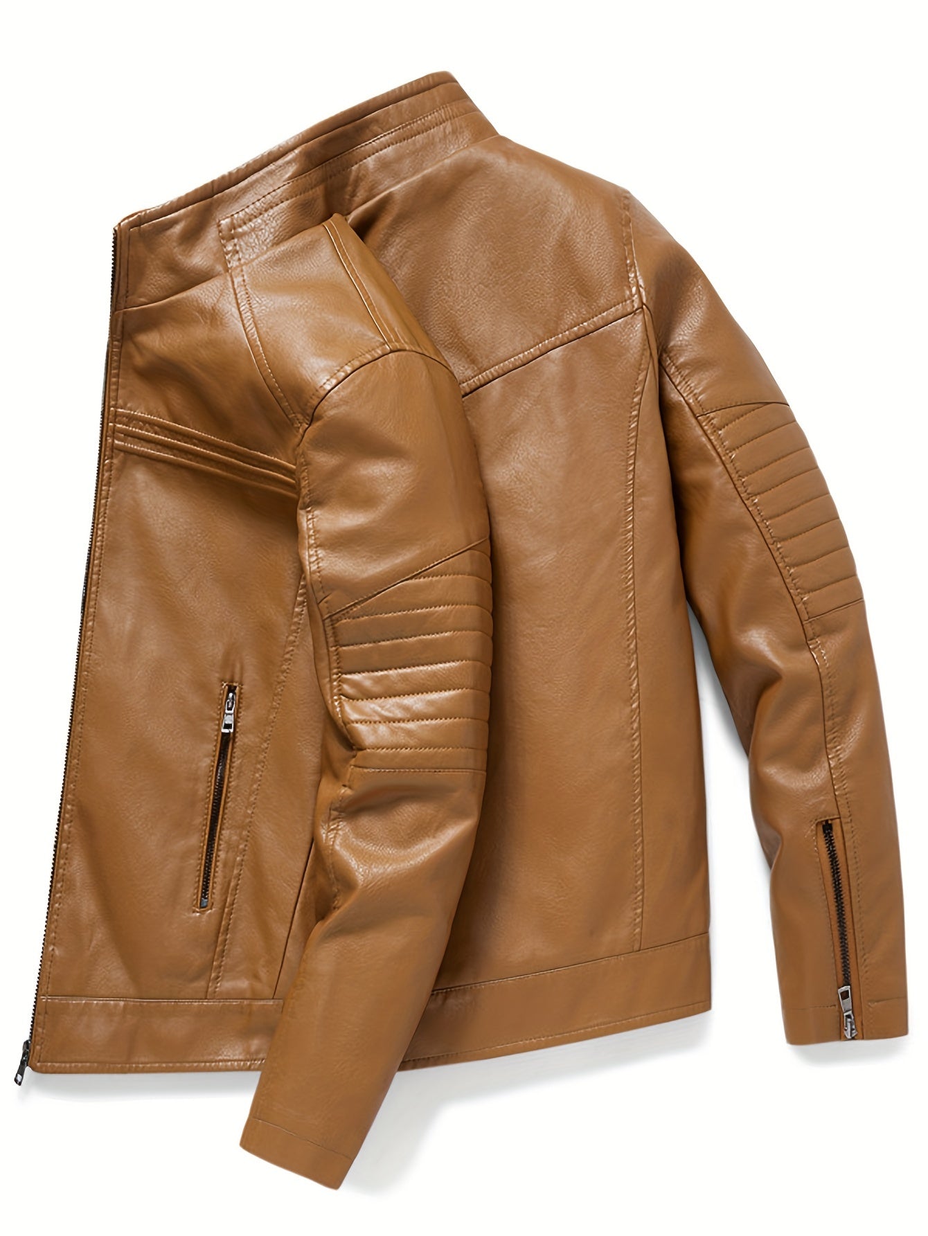 Ron | Comfortable Leather jacket with stand-up collar