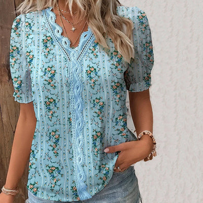 Marlena | Lace blouse with floral pattern