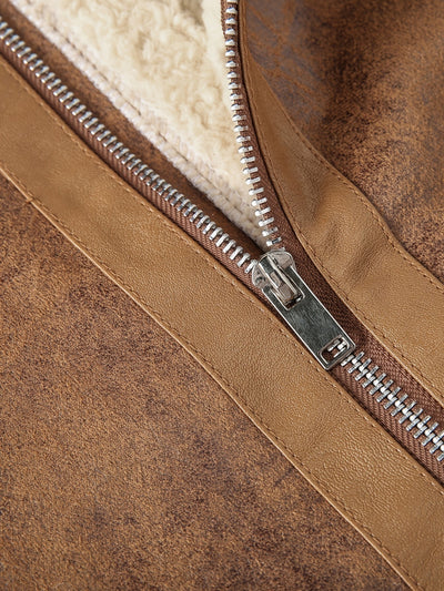 James | Leather jacket with stand-up collar