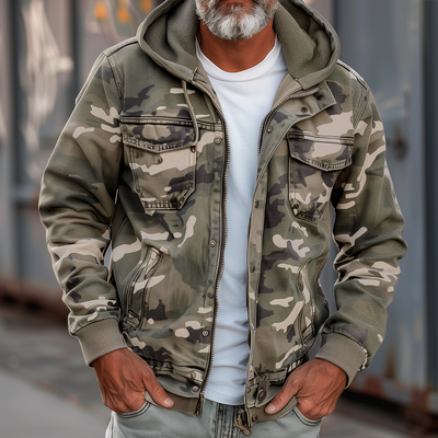 Wyatt | Camouflage cargo jacket with hood