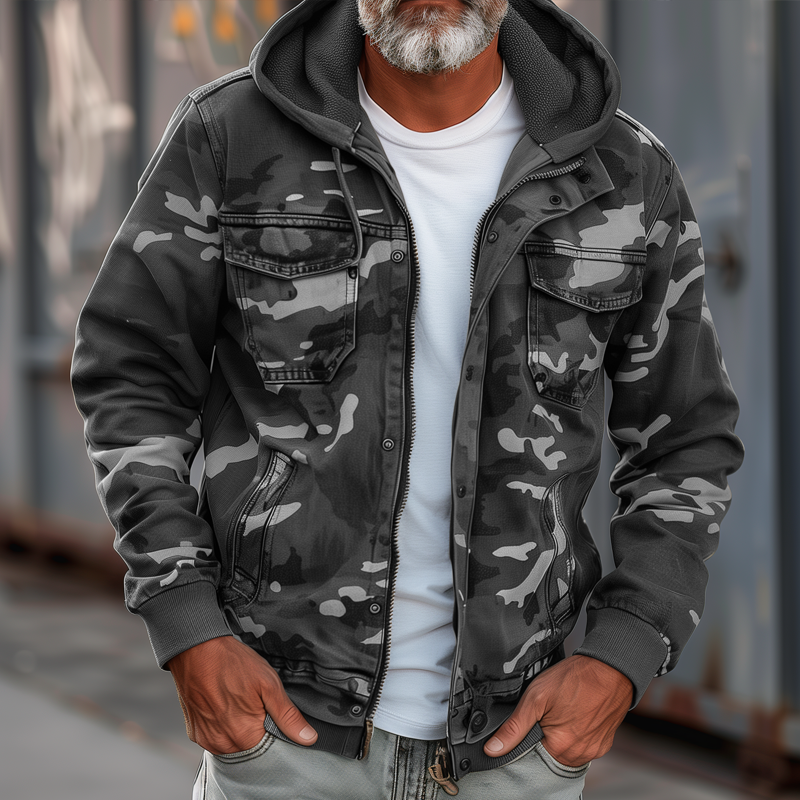 Wyatt | Camouflage cargo jacket with hood