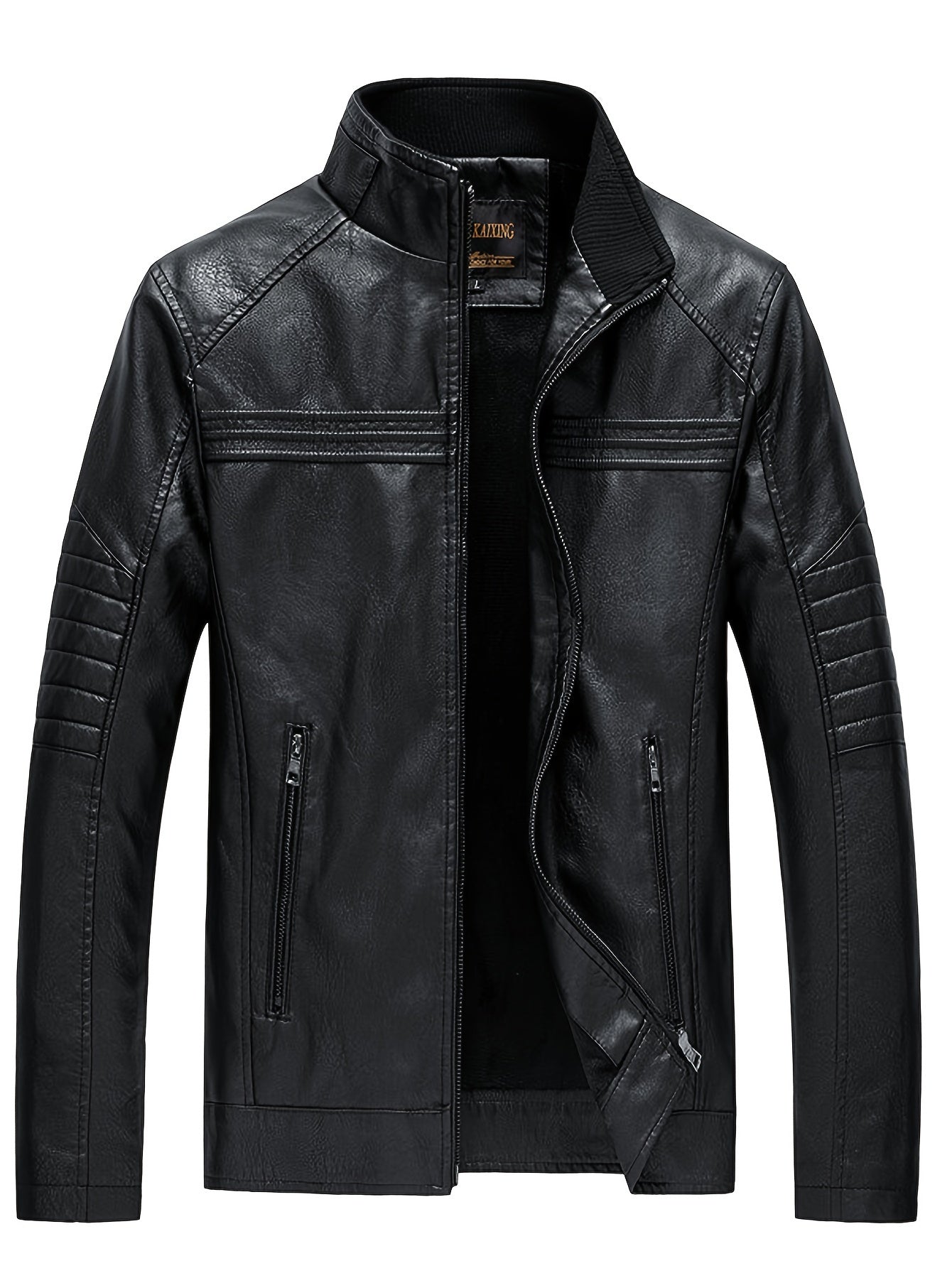 Ron | Comfortable Leather jacket with stand-up collar