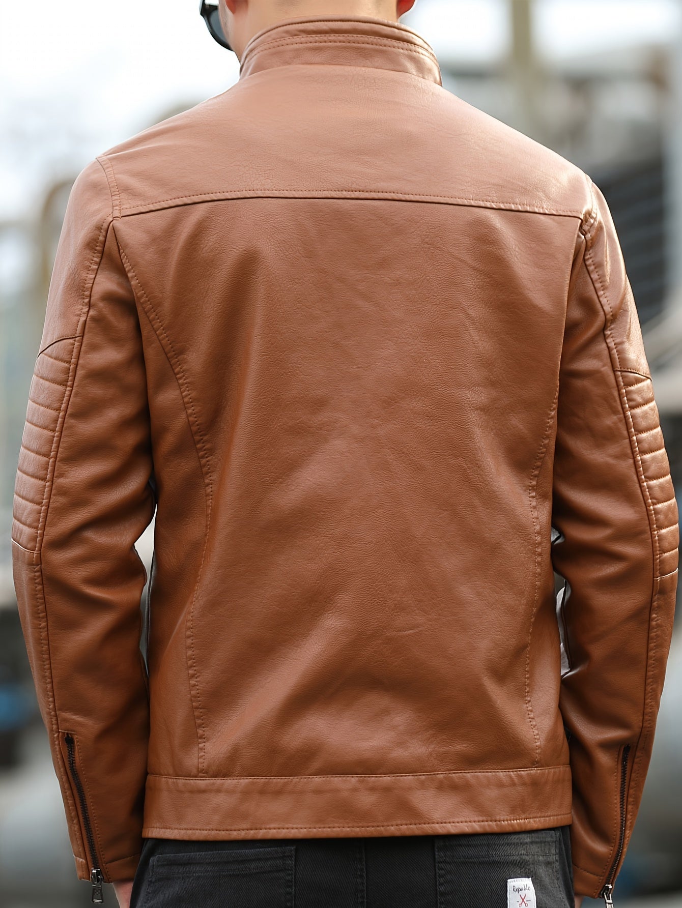 Ron | Comfortable Leather jacket with stand-up collar