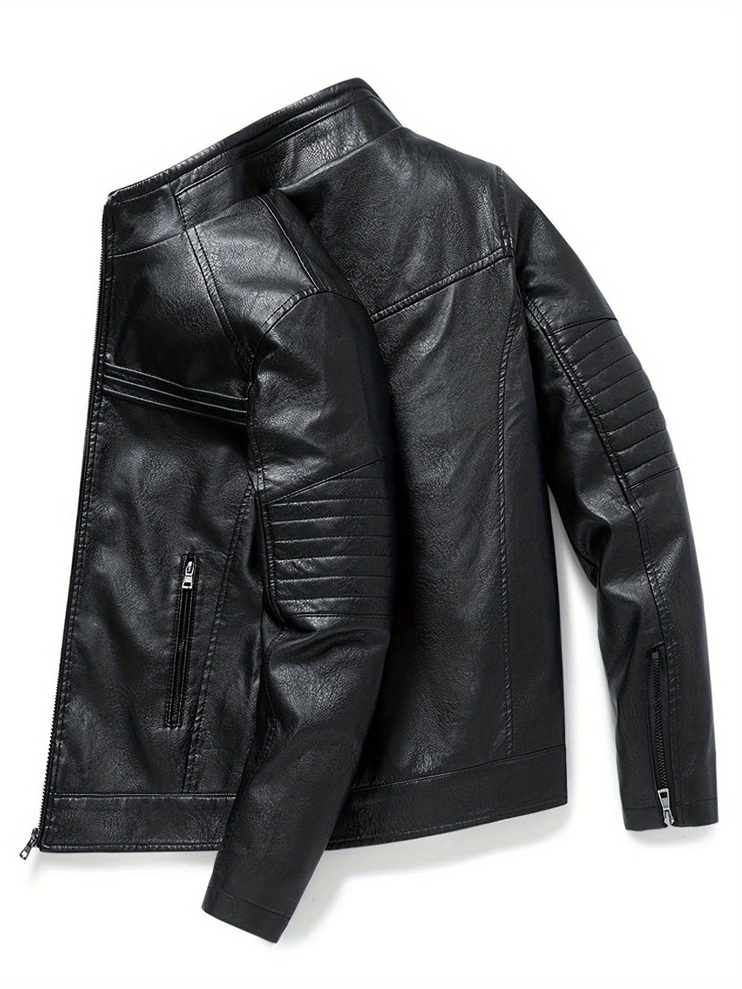 Ron | Comfortable Leather jacket with stand-up collar