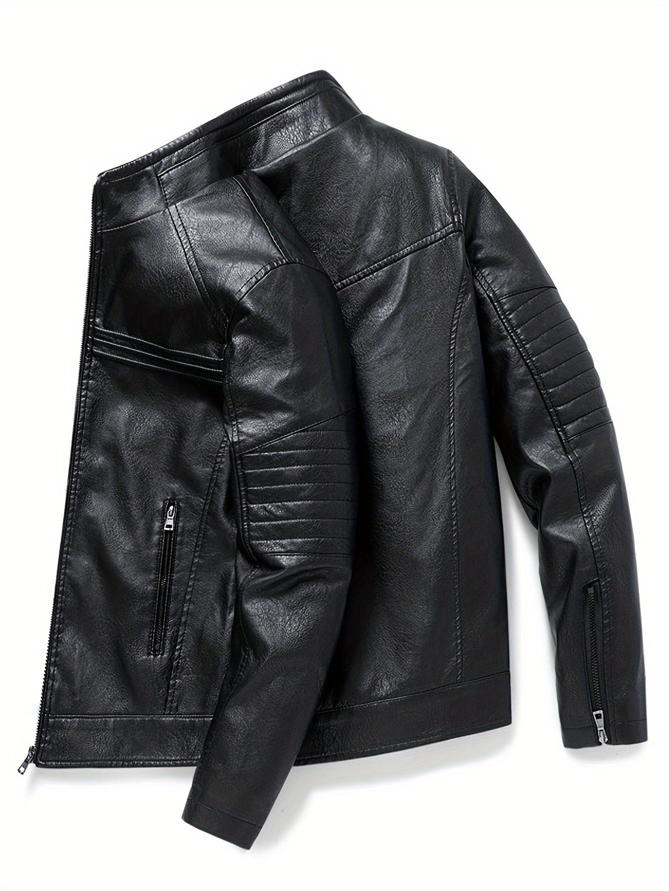 Ron | Comfortable Leather jacket with stand-up collar