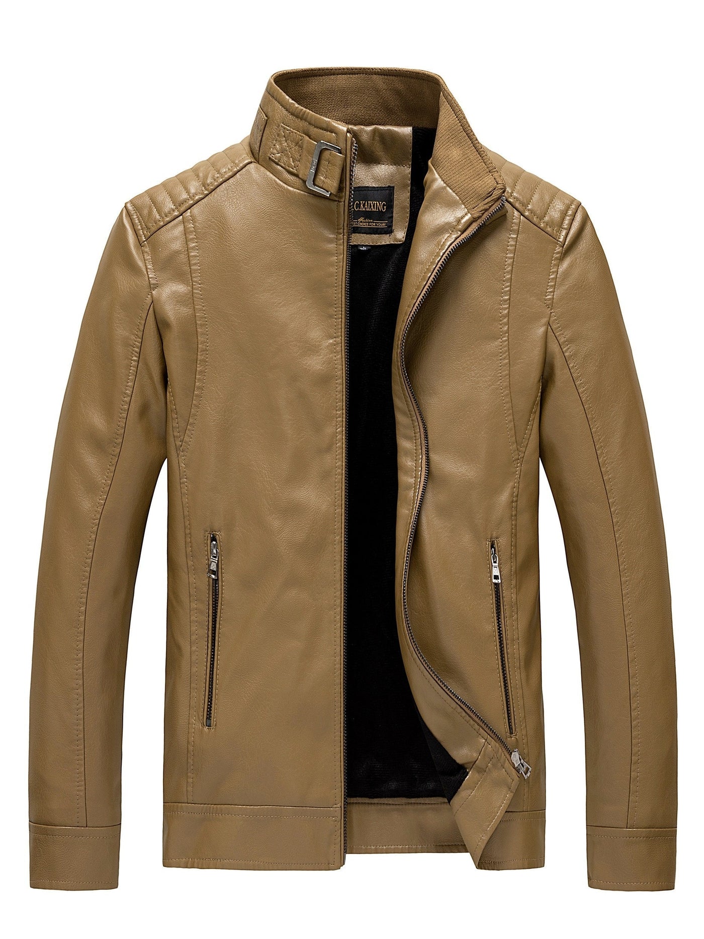 John | Stylish Leather Jacket with Zipper Pockets