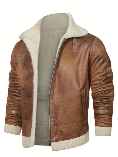 James | Leather jacket with stand-up collar