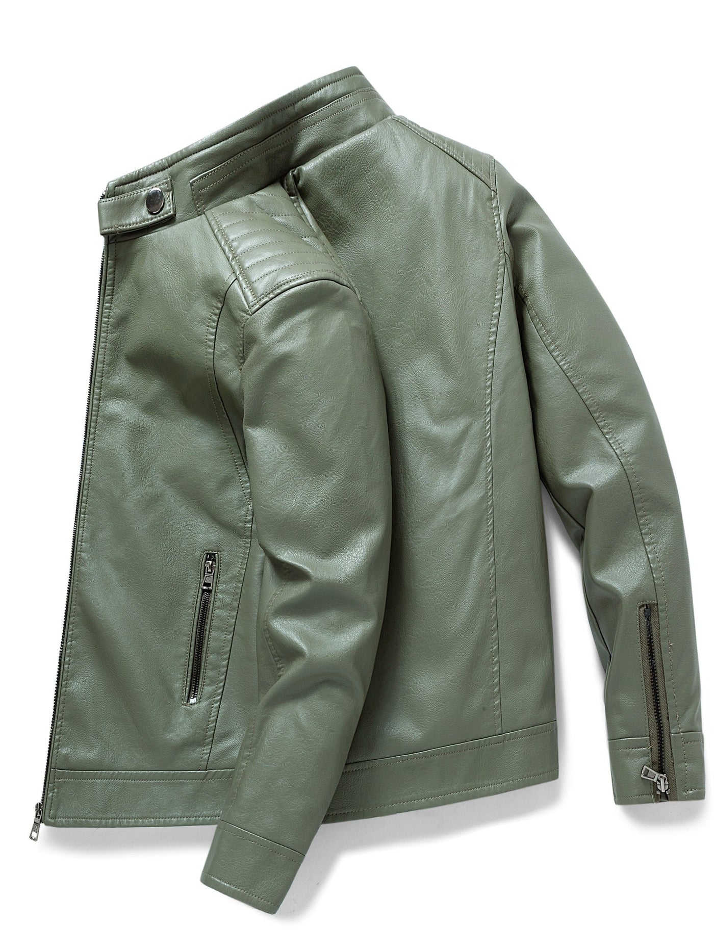 John | Stylish Leather Jacket with Zipper Pockets