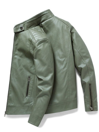 John | Stylish Leather Jacket with Zipper Pockets