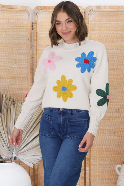 Everly | Modern floral sweater