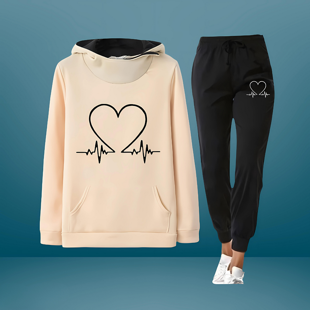 Olivia | Printed tracksuit with heartbeat