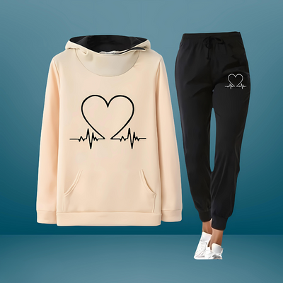 Olivia | Printed tracksuit with heartbeat