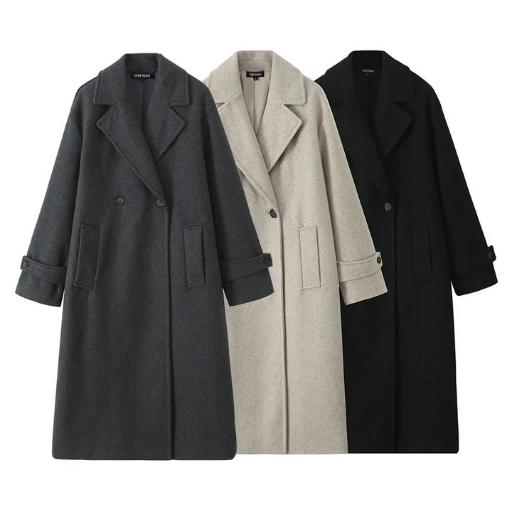 Women's Wear High End Casual Soft Loose Collar Long Sleeve Coat