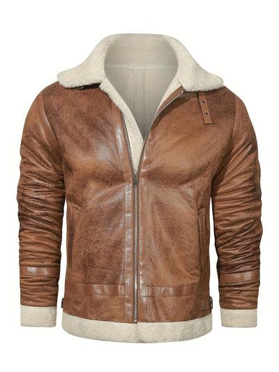 James | Leather jacket with stand-up collar