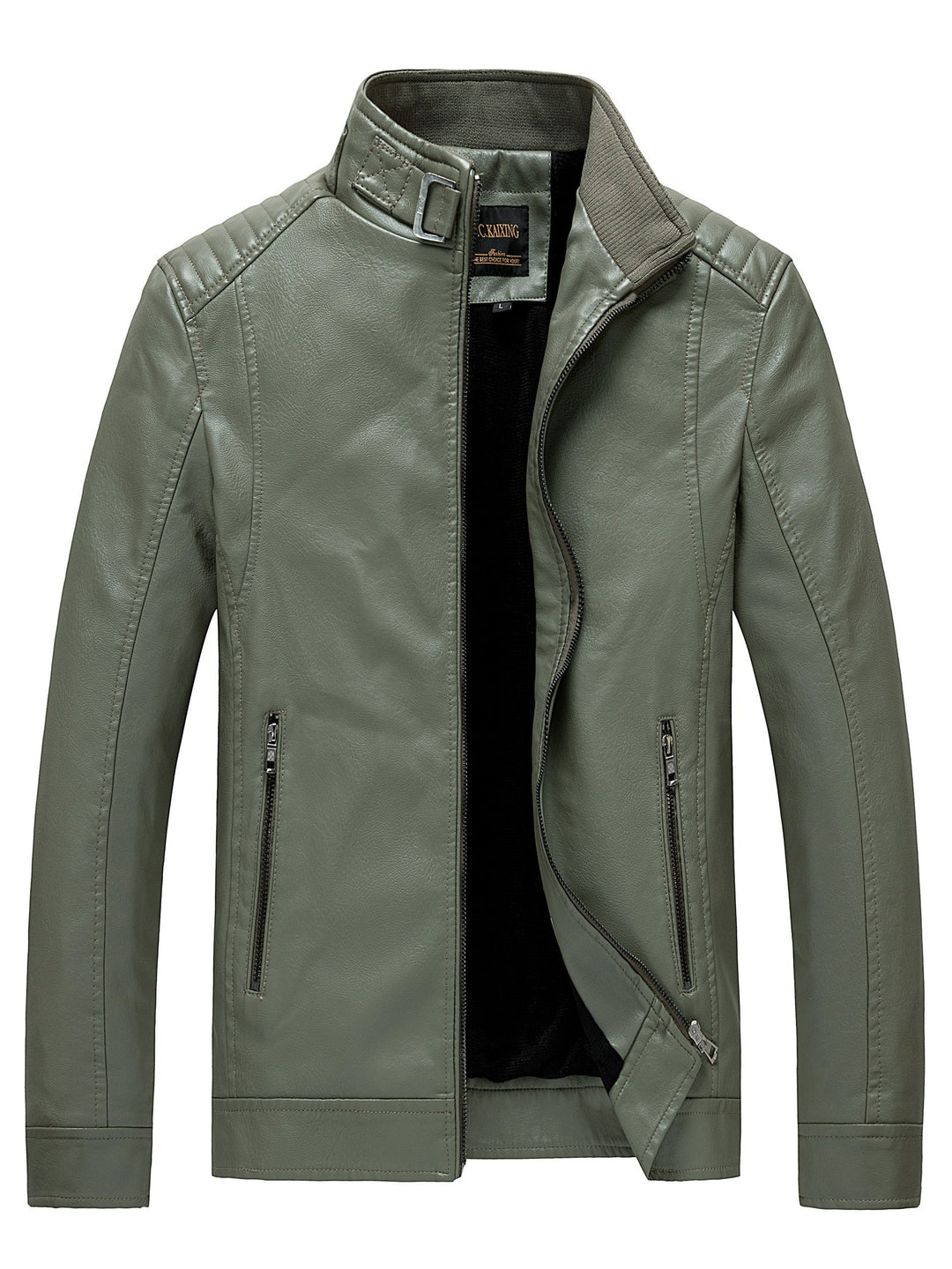 John | Stylish Leather Jacket with Zipper Pockets