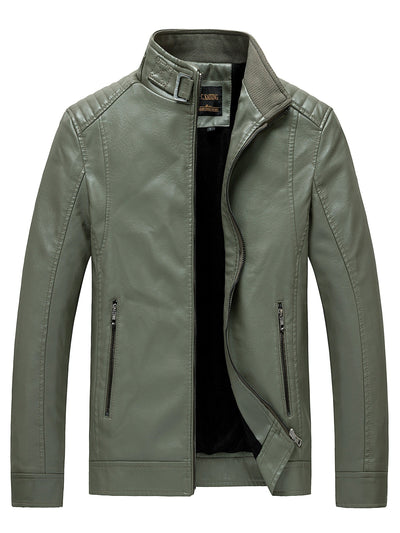 John | Stylish Leather Jacket with Zipper Pockets