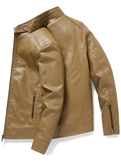 John | Stylish Leather Jacket with Zipper Pockets