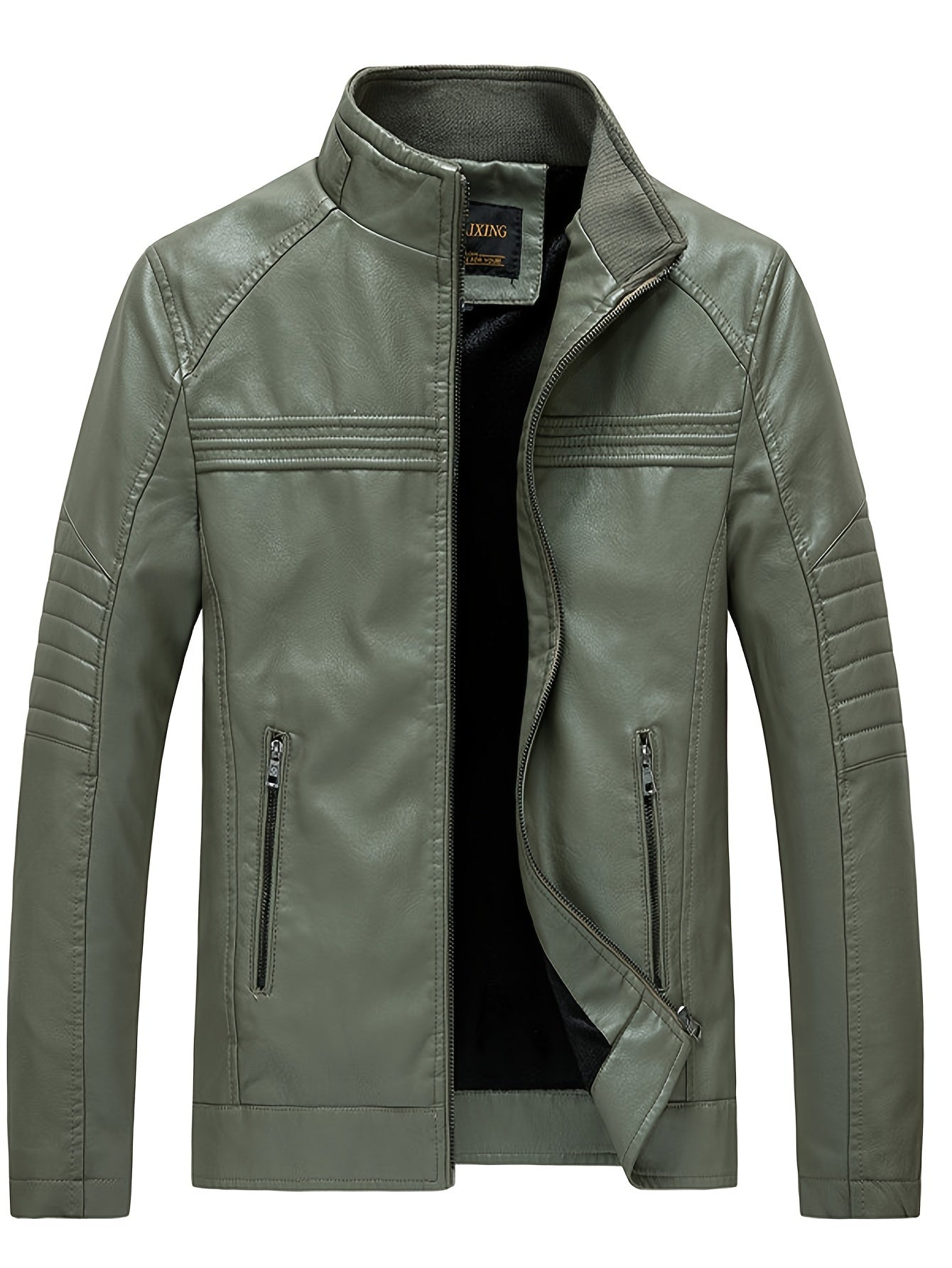 Ron | Comfortable Leather jacket with stand-up collar