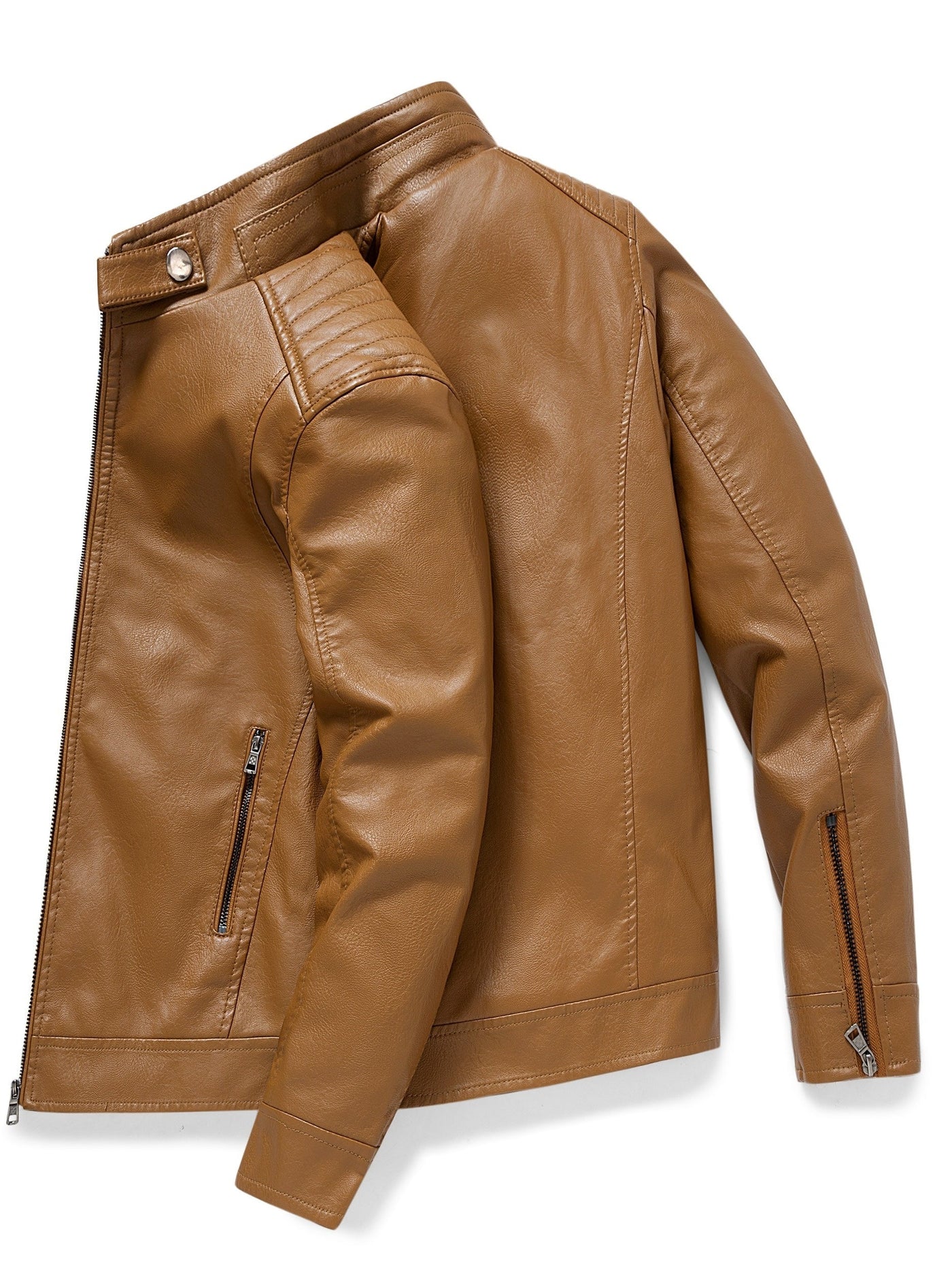 John | Stylish Leather Jacket with Zipper Pockets