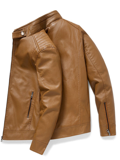 John | Stylish Leather Jacket with Zipper Pockets