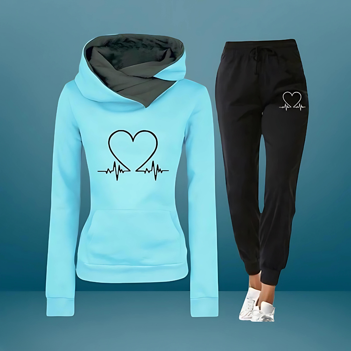 Olivia | Printed tracksuit with heartbeat