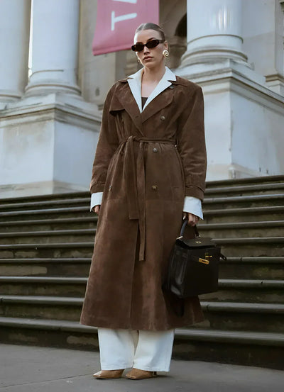 Caroline | Suede trench coat
