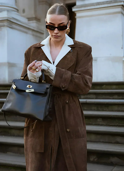 Caroline | Suede trench coat