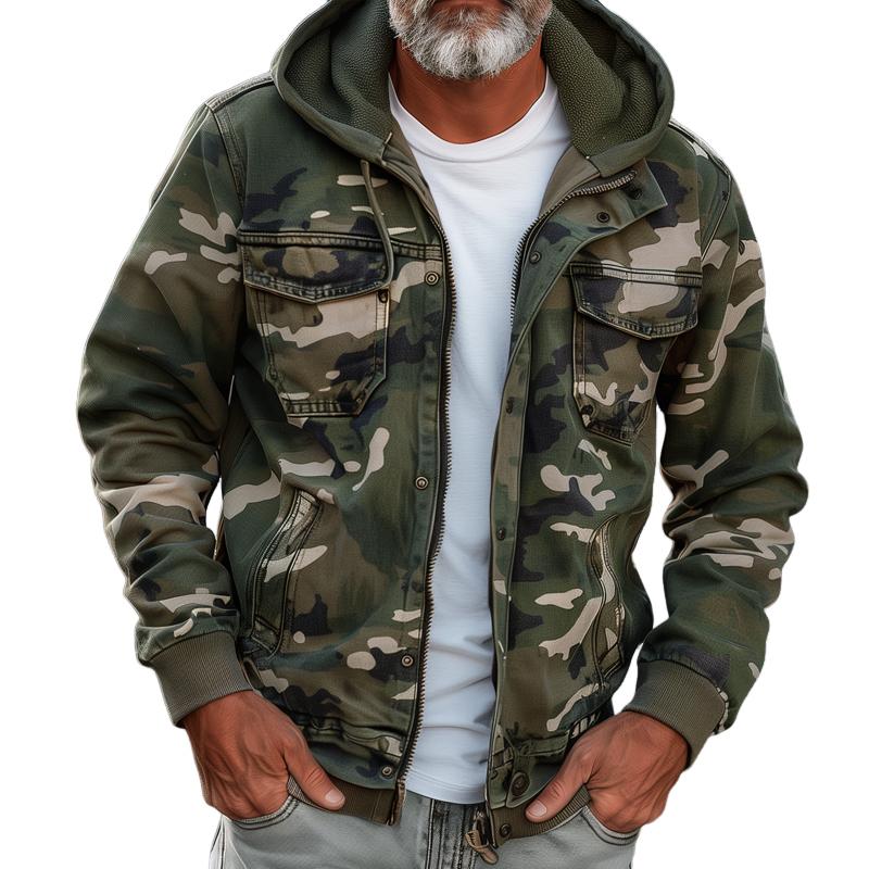 Wyatt | Camouflage cargo jacket with hood