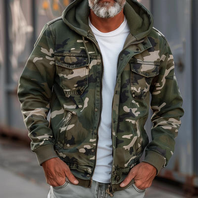 Wyatt | Camouflage cargo jacket with hood