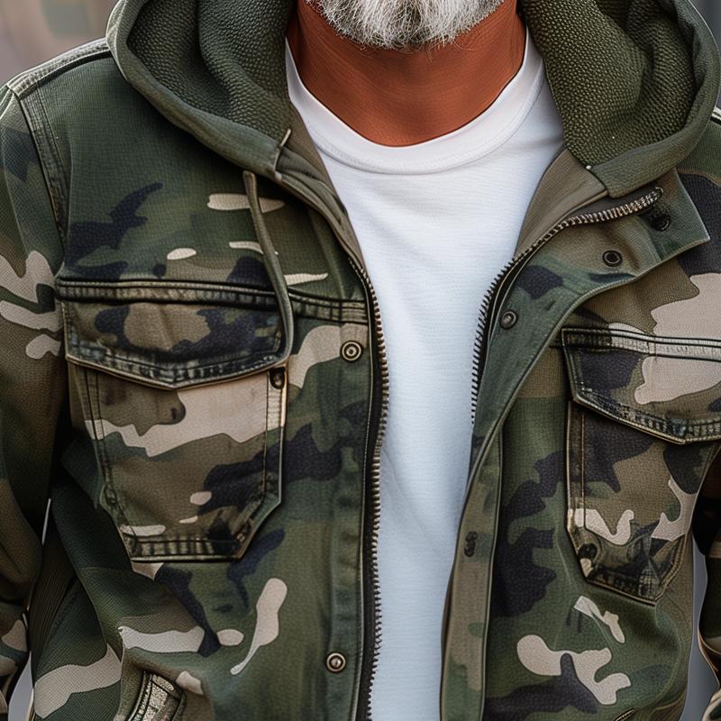 Wyatt | Camouflage cargo jacket with hood